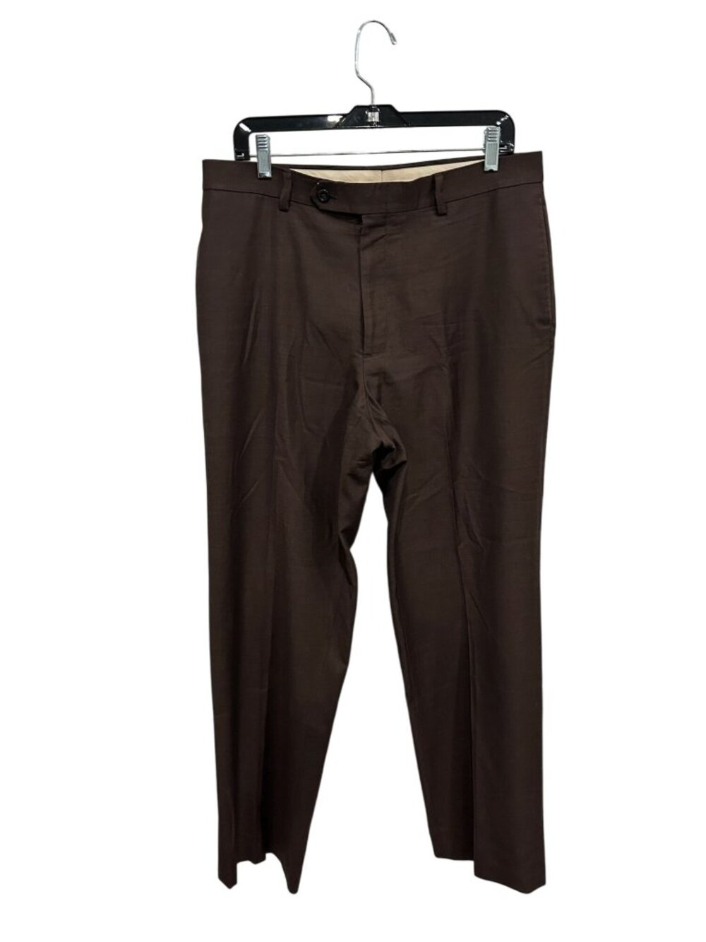Brown Wool 34x32 Flat Front Straight Leg Dress Pants Heritage Style